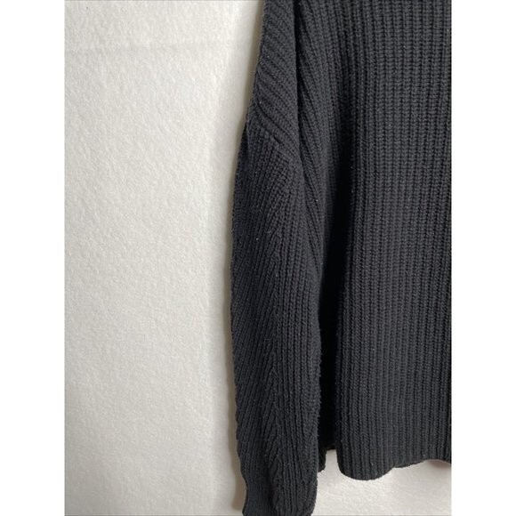 Philomena Petti Women sz Large Black ribbed knit Turtleneck Sweater Chunky - Picture 11 of 12